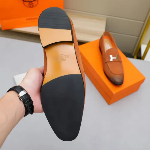 Replica Hermes Leather Shoes For Men #1455396 $92.00 USD for Wholesale
