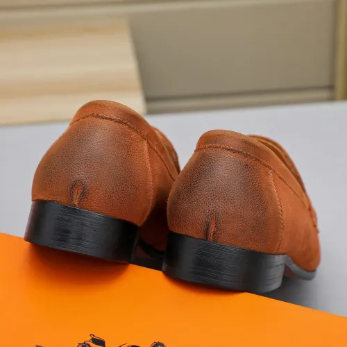 Replica Hermes Leather Shoes For Men #1455396 $92.00 USD for Wholesale