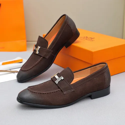 Wholesale Hermes Leather Shoes For Men #1455397 $92.00 USD, Wholesale Quality Replica Hermes Leather Shoes