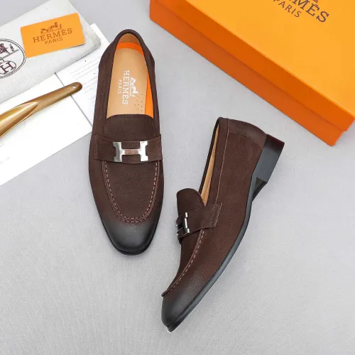 Replica Hermes Leather Shoes For Men #1455397 $92.00 USD for Wholesale