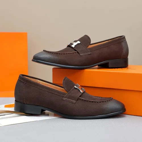 Replica Hermes Leather Shoes For Men #1455397 $92.00 USD for Wholesale
