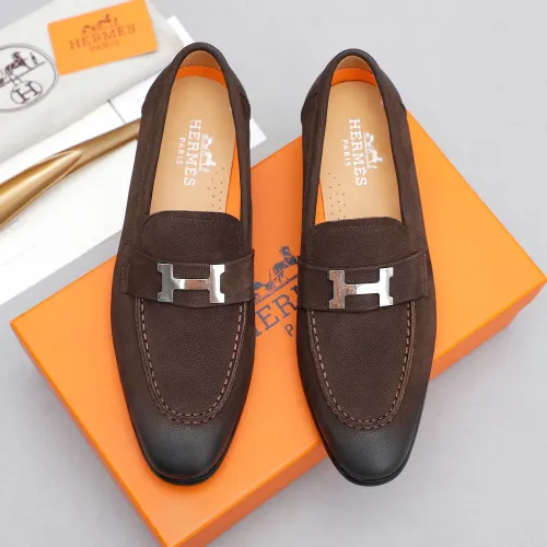 Replica Hermes Leather Shoes For Men #1455397 $92.00 USD for Wholesale