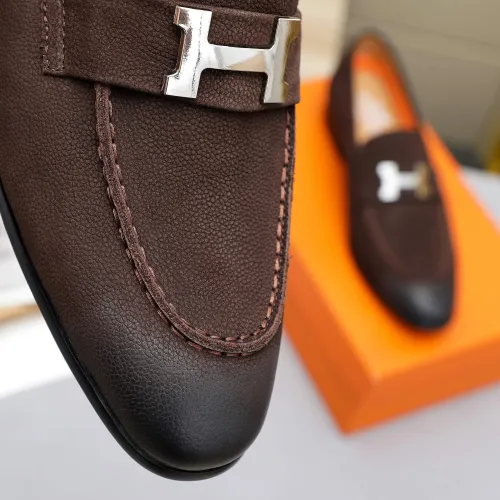 Replica Hermes Leather Shoes For Men #1455397 $92.00 USD for Wholesale