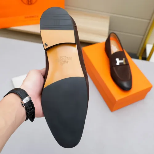 Replica Hermes Leather Shoes For Men #1455397 $92.00 USD for Wholesale