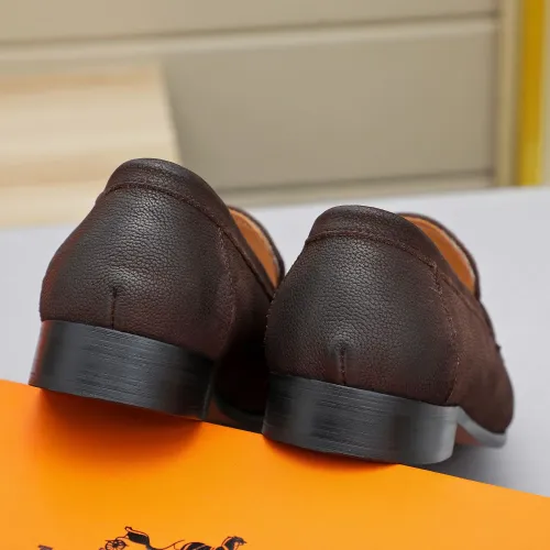 Replica Hermes Leather Shoes For Men #1455397 $92.00 USD for Wholesale