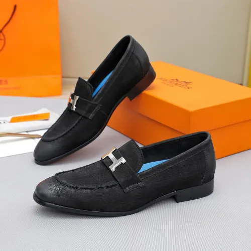 Wholesale Hermes Leather Shoes For Men #1455398 $92.00 USD, Wholesale Quality Replica Hermes Leather Shoes