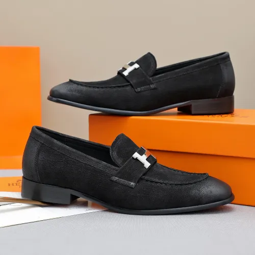 Replica Hermes Leather Shoes For Men #1455398 $92.00 USD for Wholesale