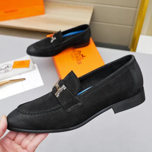 Replica Hermes Leather Shoes For Men #1455398 $92.00 USD for Wholesale
