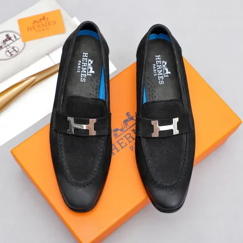 Replica Hermes Leather Shoes For Men #1455398 $92.00 USD for Wholesale