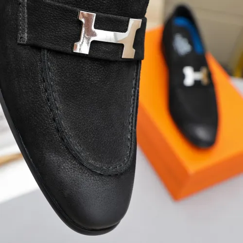 Replica Hermes Leather Shoes For Men #1455398 $92.00 USD for Wholesale