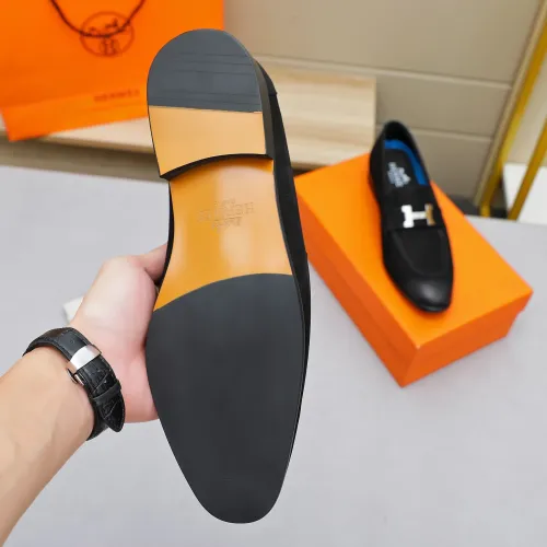 Replica Hermes Leather Shoes For Men #1455398 $92.00 USD for Wholesale