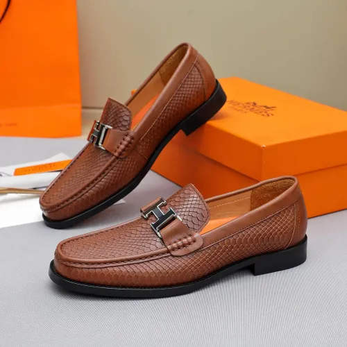 Wholesale Hermes Leather Shoes For Men #1455399 $92.00 USD, Wholesale Quality Replica Hermes Leather Shoes