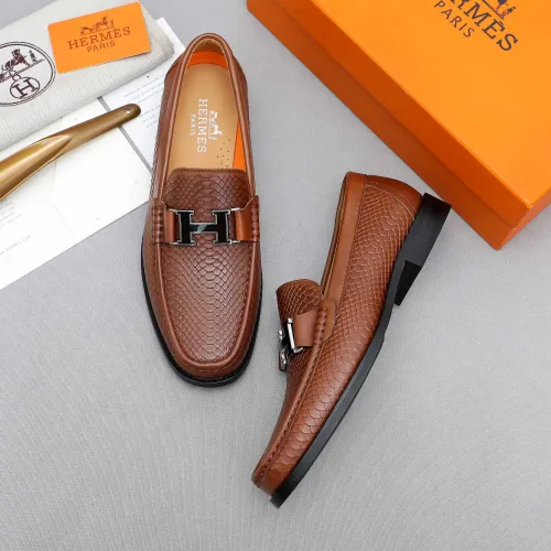 Replica Hermes Leather Shoes For Men #1455399 $92.00 USD for Wholesale