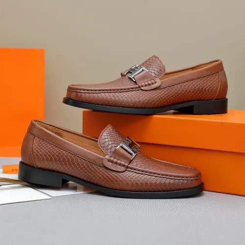 Replica Hermes Leather Shoes For Men #1455399 $92.00 USD for Wholesale