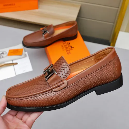 Replica Hermes Leather Shoes For Men #1455399 $92.00 USD for Wholesale