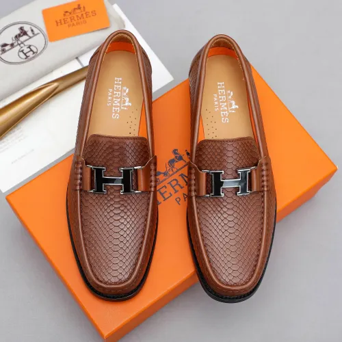 Replica Hermes Leather Shoes For Men #1455399 $92.00 USD for Wholesale