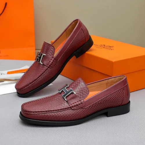 Wholesale Hermes Leather Shoes For Men #1455400 $92.00 USD, Wholesale Quality Replica Hermes Leather Shoes