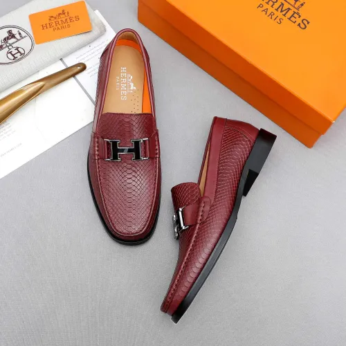 Replica Hermes Leather Shoes For Men #1455400 $92.00 USD for Wholesale