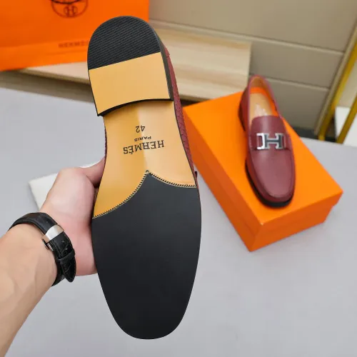 Replica Hermes Leather Shoes For Men #1455400 $92.00 USD for Wholesale