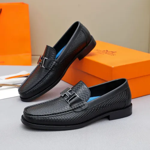 Wholesale Hermes Leather Shoes For Men #1455401 $92.00 USD, Wholesale Quality Replica Hermes Leather Shoes