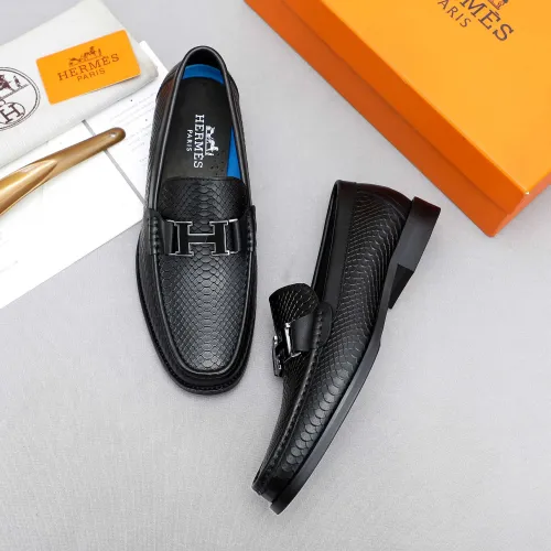 Replica Hermes Leather Shoes For Men #1455401 $92.00 USD for Wholesale
