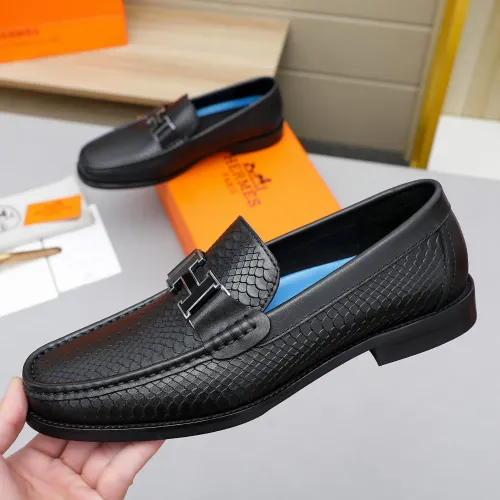 Replica Hermes Leather Shoes For Men #1455401 $92.00 USD for Wholesale