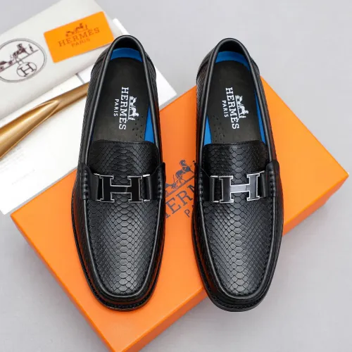 Replica Hermes Leather Shoes For Men #1455401 $92.00 USD for Wholesale
