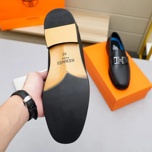 Replica Hermes Leather Shoes For Men #1455401 $92.00 USD for Wholesale