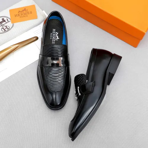 Replica Hermes Leather Shoes For Men #1455402 $92.00 USD for Wholesale