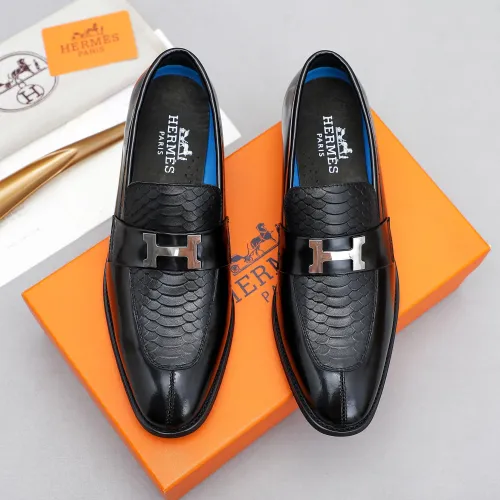 Replica Hermes Leather Shoes For Men #1455402 $92.00 USD for Wholesale