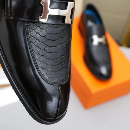 Replica Hermes Leather Shoes For Men #1455402 $92.00 USD for Wholesale