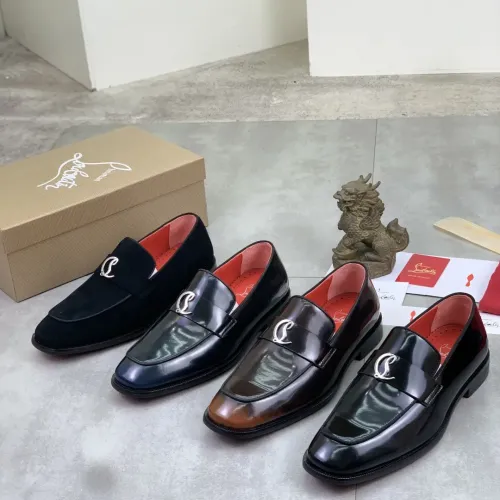 Replica Christian Louboutin Leather Shoes For Men #1455586 $100.00 USD for Wholesale