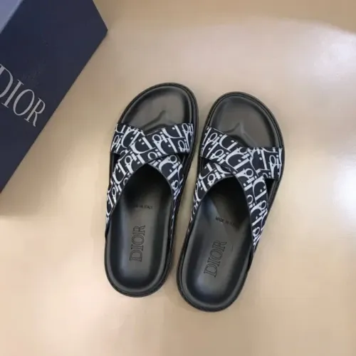 Replica Christian Dior Slippers For Men #1455592 $56.00 USD for Wholesale