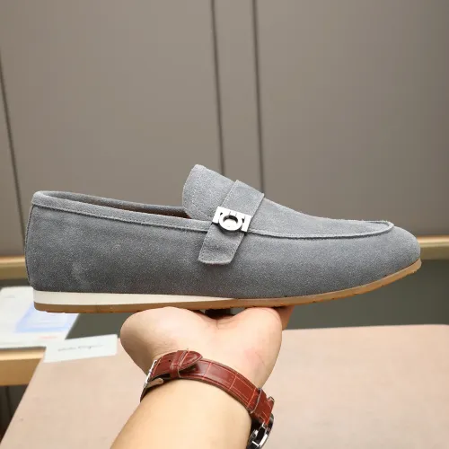 Replica Salvatore Ferragamo Leather Shoes For Men #1455655 $92.00 USD for Wholesale