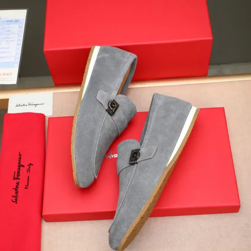 Replica Salvatore Ferragamo Leather Shoes For Men #1455655 $92.00 USD for Wholesale