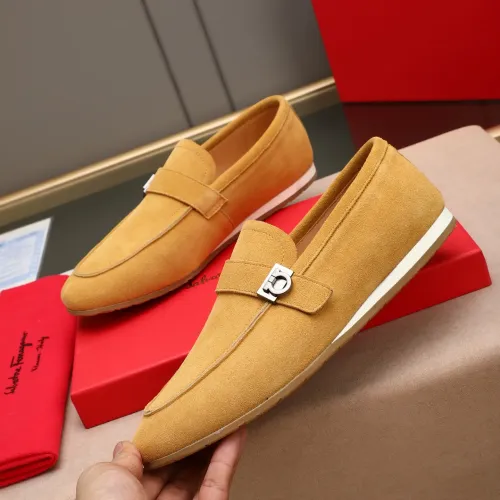 Replica Salvatore Ferragamo Leather Shoes For Men #1455656 $92.00 USD for Wholesale