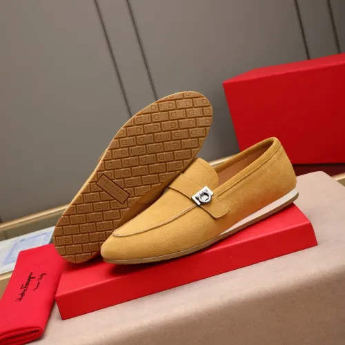 Replica Salvatore Ferragamo Leather Shoes For Men #1455656 $92.00 USD for Wholesale