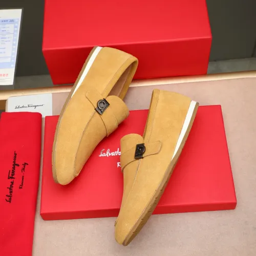 Replica Salvatore Ferragamo Leather Shoes For Men #1455656 $92.00 USD for Wholesale