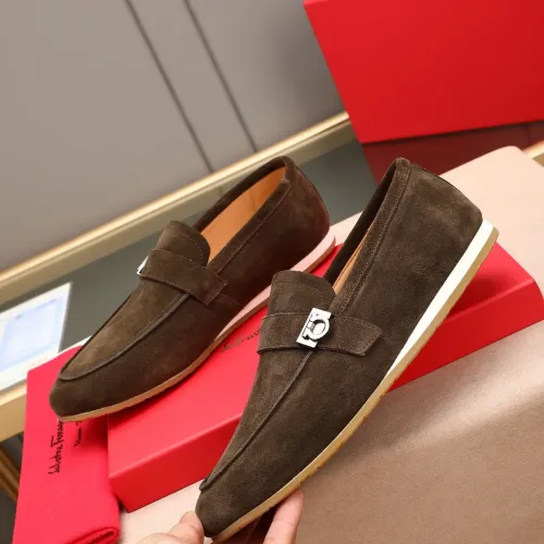 Replica Salvatore Ferragamo Leather Shoes For Men #1455657 $92.00 USD for Wholesale