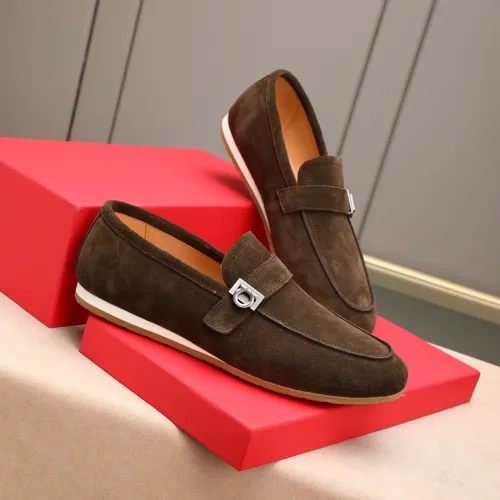 Replica Salvatore Ferragamo Leather Shoes For Men #1455657 $92.00 USD for Wholesale