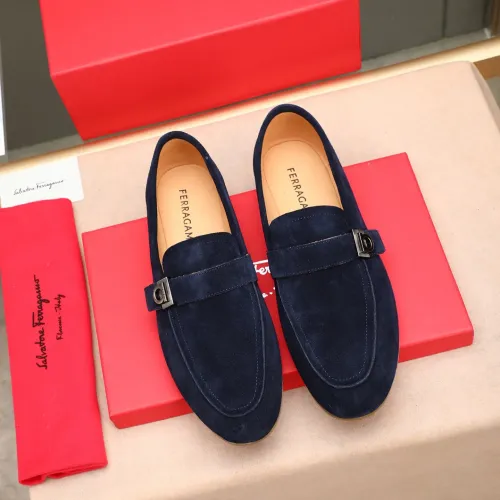 Replica Salvatore Ferragamo Leather Shoes For Men #1455658 $92.00 USD for Wholesale