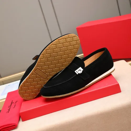 Replica Salvatore Ferragamo Leather Shoes For Men #1455659 $92.00 USD for Wholesale