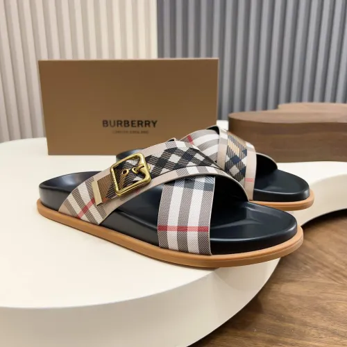Wholesale Burberry Slippers For Men #1455705 $60.00 USD, Wholesale Quality Replica Burberry Slippers