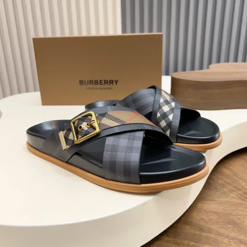Wholesale Burberry Slippers For Men #1455707 $60.00 USD, Wholesale Quality Replica Burberry Slippers