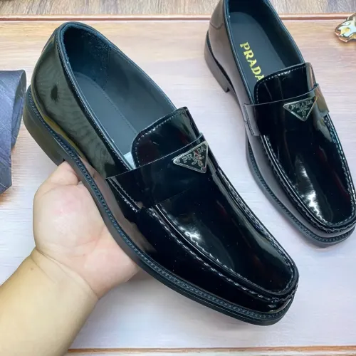 Wholesale Prada Leather Shoes For Men #1455937 $88.00 USD, Wholesale Quality Replica Prada Leather Shoes