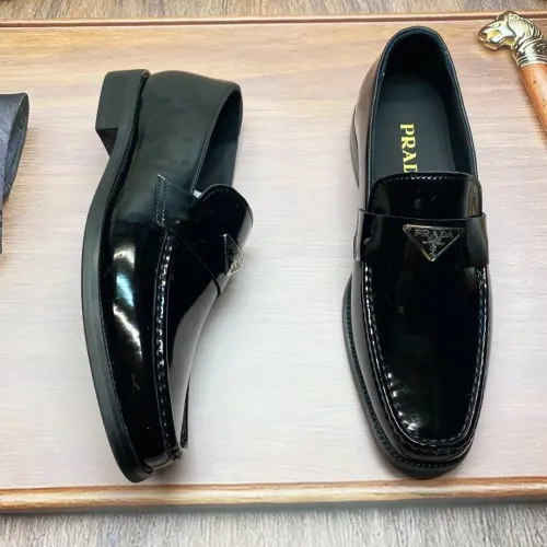 Replica Prada Leather Shoes For Men #1455937 $88.00 USD for Wholesale