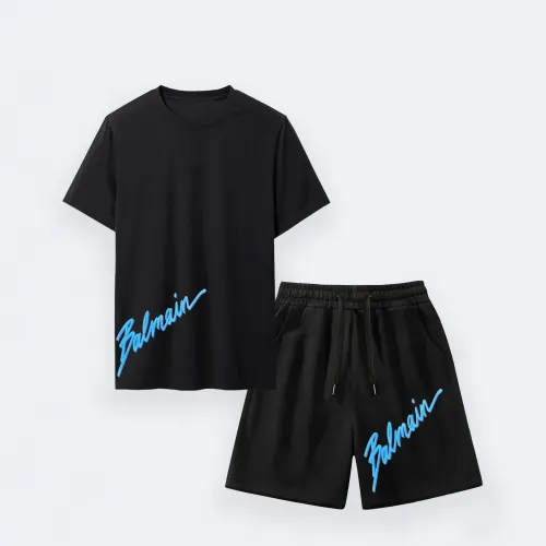 Wholesale Balmain Tracksuits Short Sleeved For Men #1456235 $42.00 USD, Wholesale Quality Replica Balmain Tracksuits