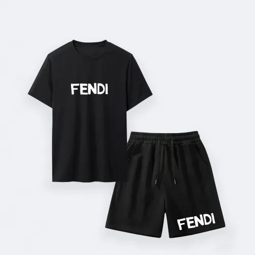 Wholesale Fendi Tracksuits Short Sleeved For Men #1456237 $42.00 USD, Wholesale Quality Replica Fendi Tracksuits