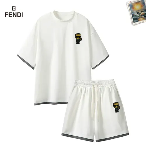 Wholesale Fendi Tracksuits Short Sleeved For Men #1457340 $52.00 USD, Wholesale Quality Replica Fendi Tracksuits