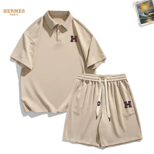 Wholesale Hermes Tracksuits Short Sleeved For Men #1457374 $52.00 USD, Wholesale Quality Replica Hermes Tracksuits